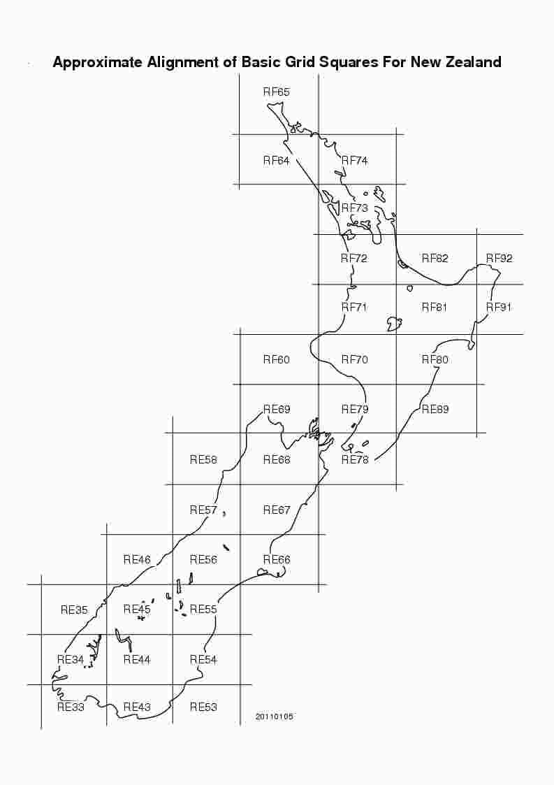 แผนที่ของนิวซีแลนด์กริด