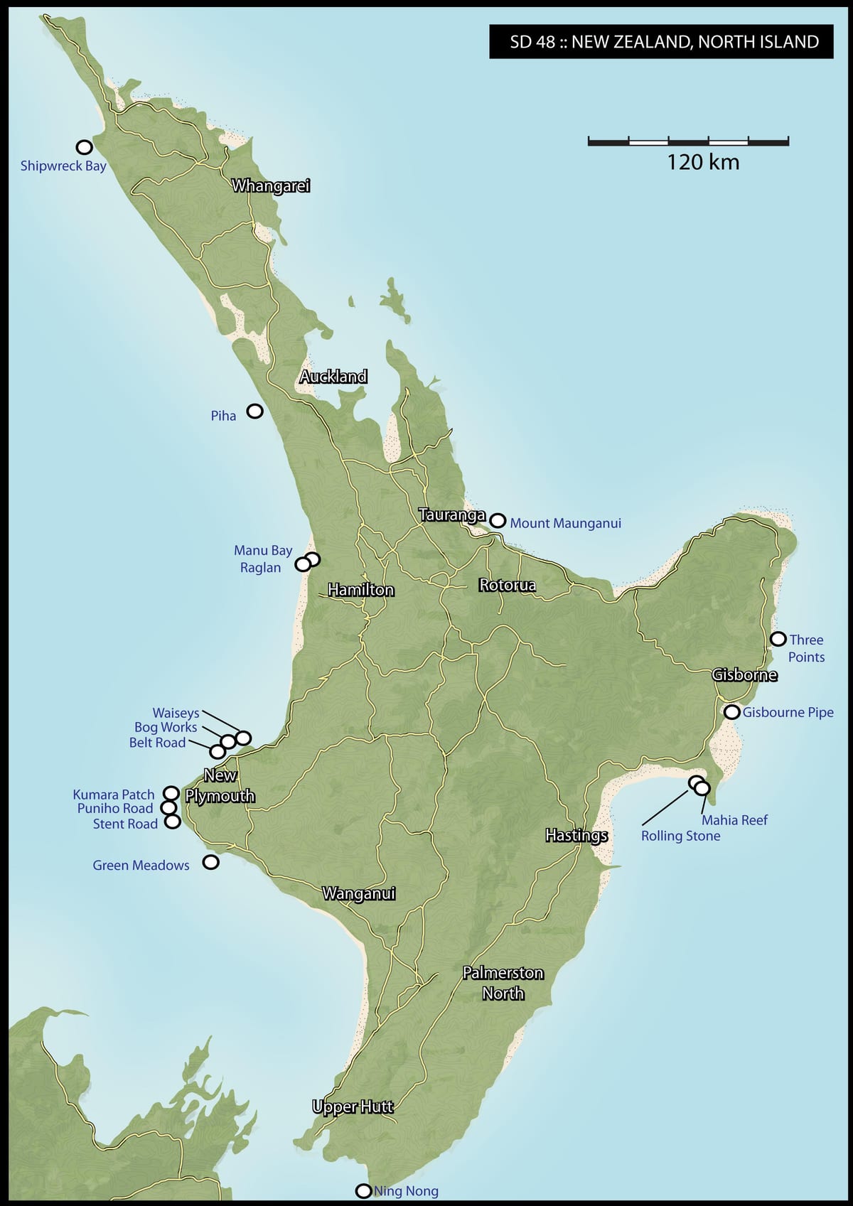 แผนที่ของนิวซีแลนด์เล่นวินเซิร์ฟ