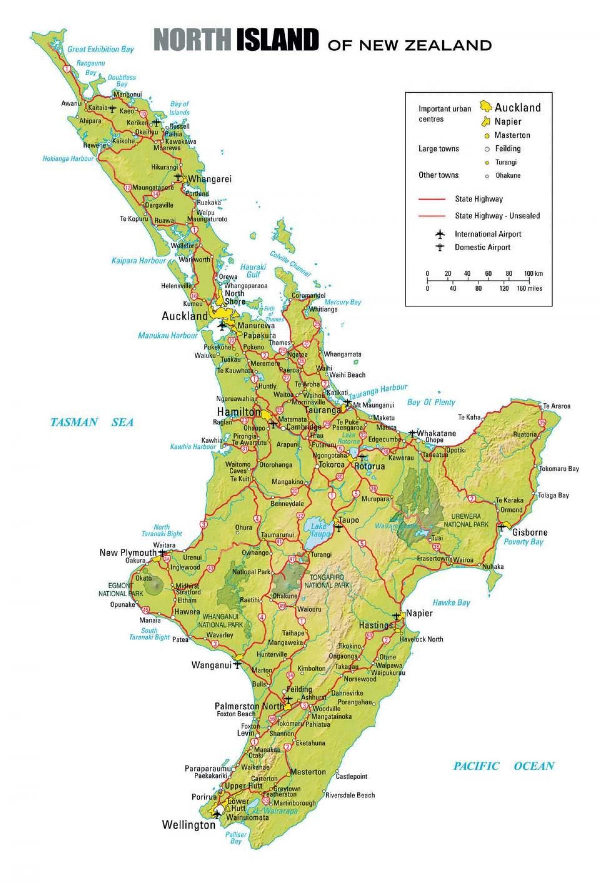 แผนที่ของเหนือนิวซีแลนด์