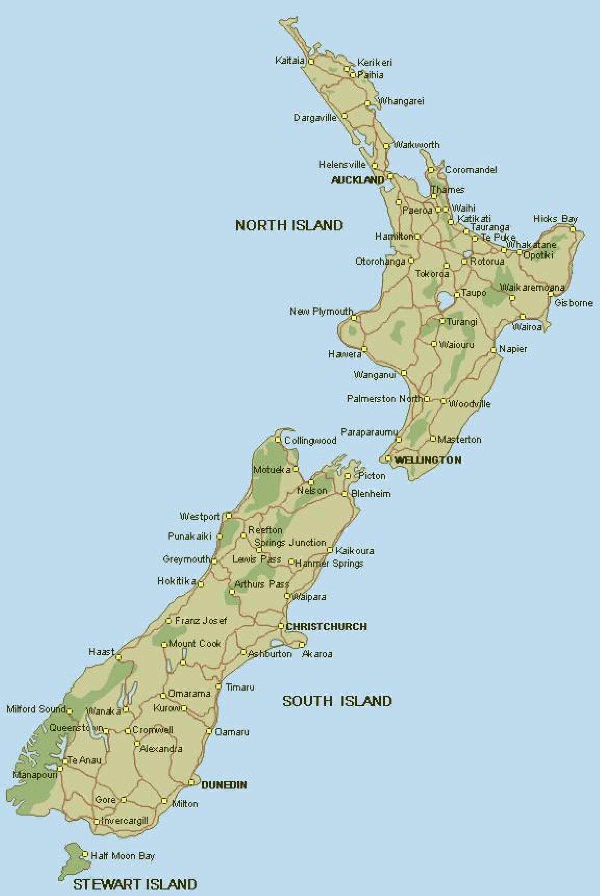 นิวซีแลนด์เต็มแผนที่