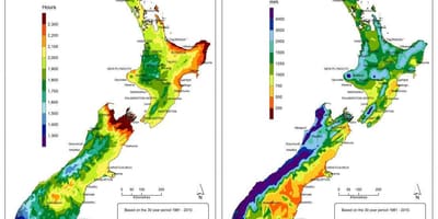 แผนที่ของนิวซีแลนด์สภาพอากาศ