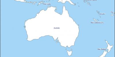 เส้นบนแผนที่ของออสเตรเลียและนิวซีแลนด์